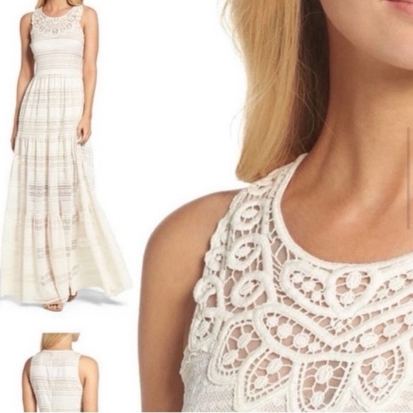 ELIZA J Ivory Lace Maxi Dress size 2P NEW - Picture 6 of 7